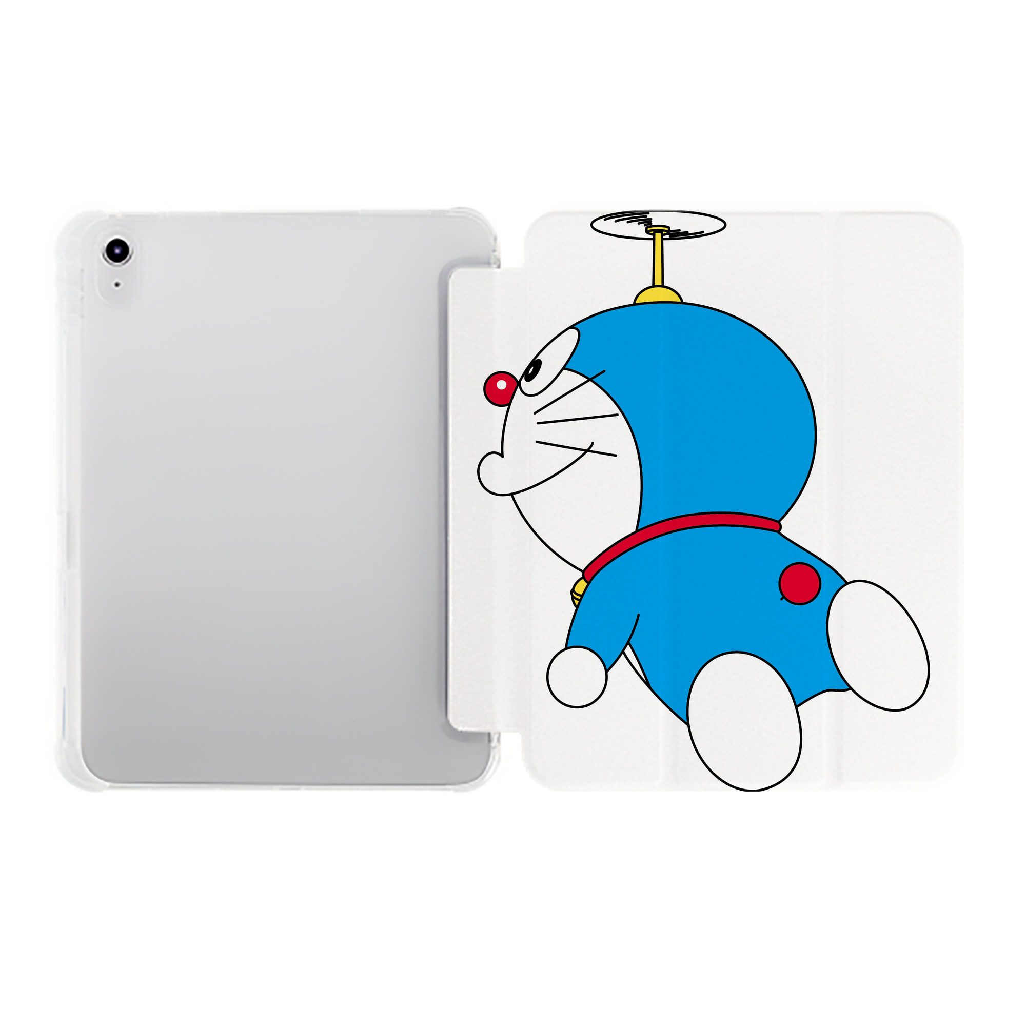 （画像用） ドラえもん Doraemon IPad ケース ペン収納付き 三つ折りスタンド PUレザー×シリコン 対応機種9.5/10.5/10.9インチ